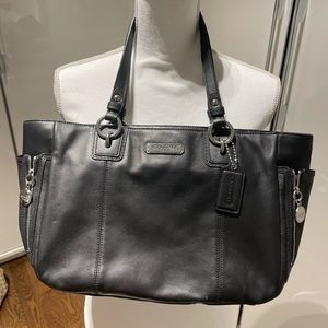 Black leather Coach bag